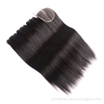 Transparent HD Lace Cuticle Aligned Human Straight Hair 4x4 Lace Closure Middle Part Virgin Hair Lace Closure with Baby Hair